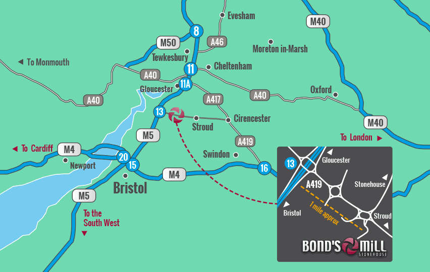Bond's Mill Location Map